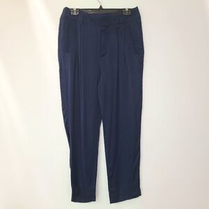 GAP Flowy Satin Ankle Pants – Navy, Size 8